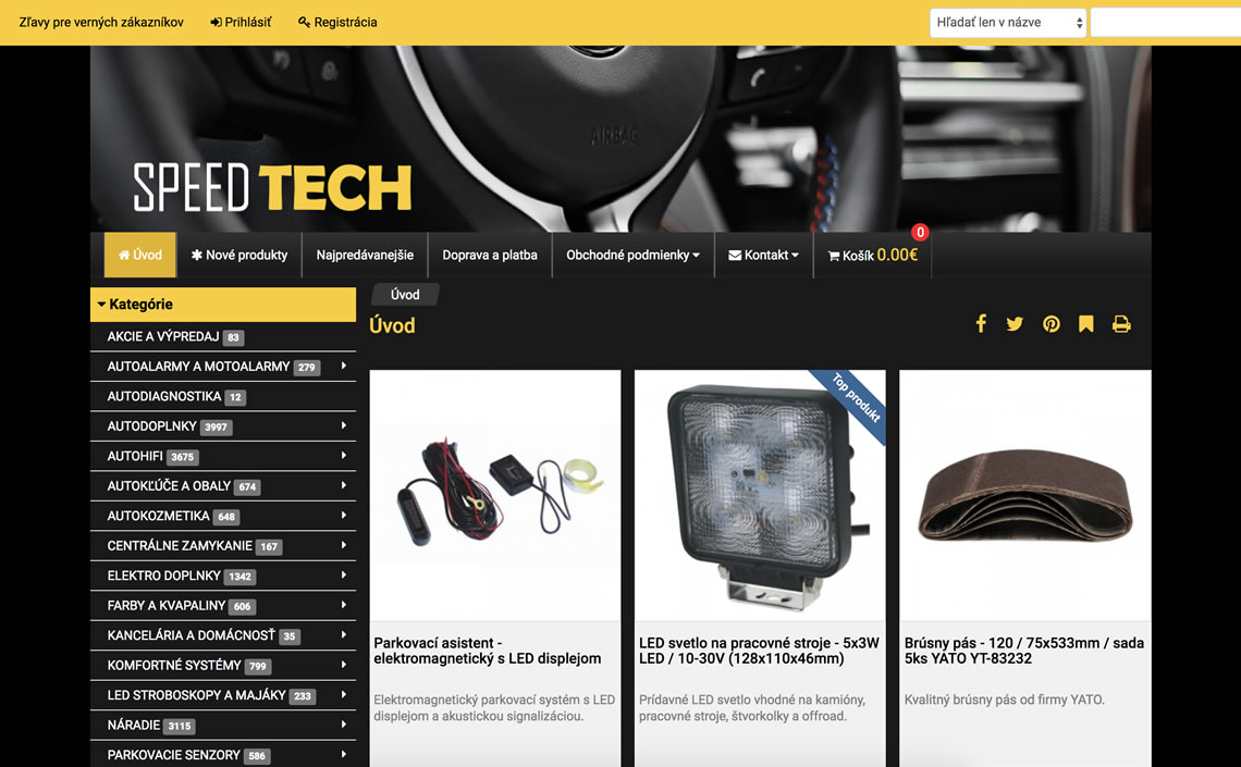 Speedtech — e-shop s rozsiahlym katalógom