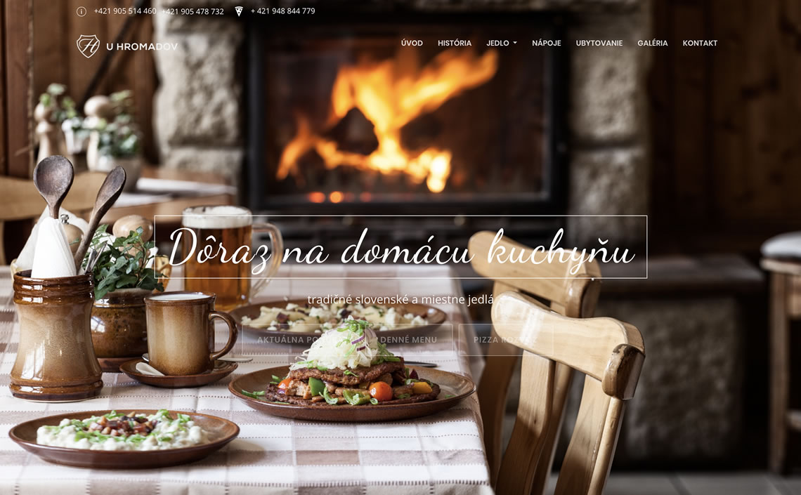 Web reštaurácie U Hromadov